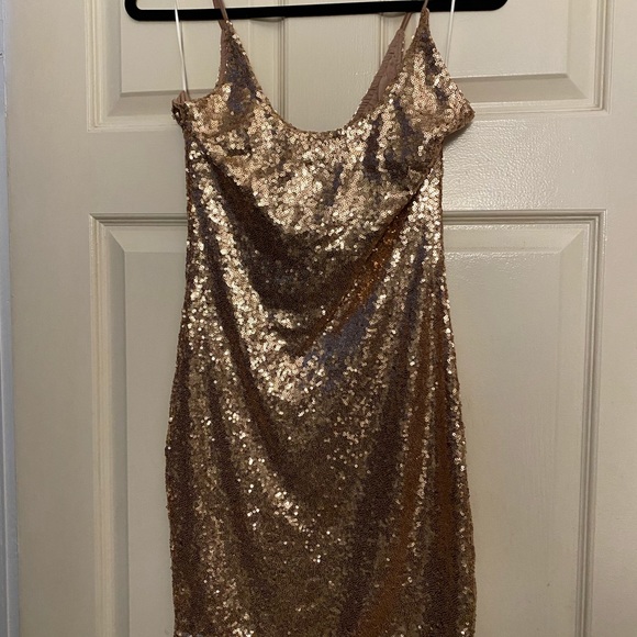 Fashion Nova Sequin Gold Dress ✨ - Picture 3 of 5